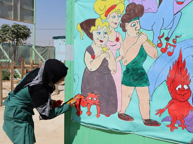 Salam showing off her talent
