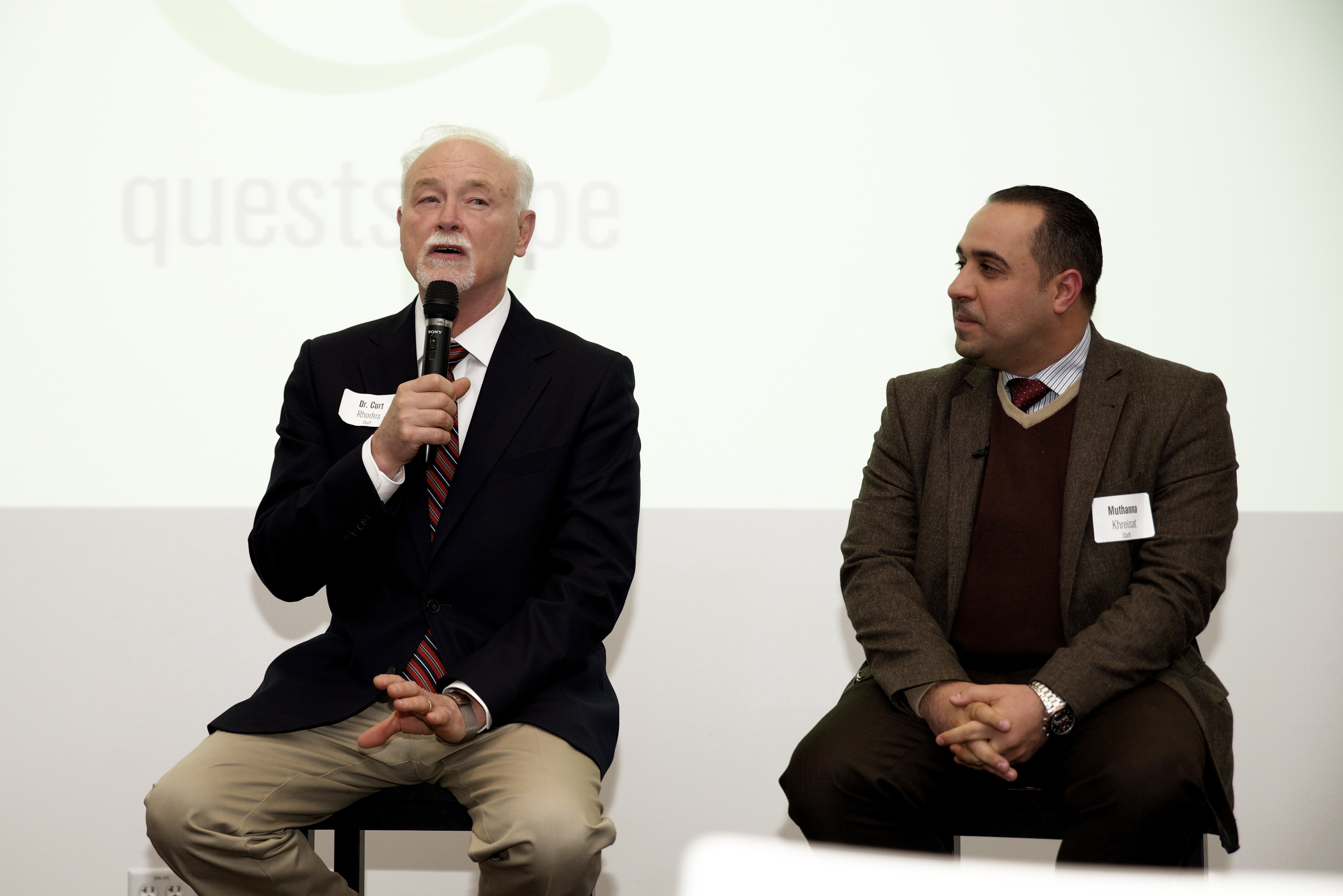 Curt and Muthanna at a speaking event
