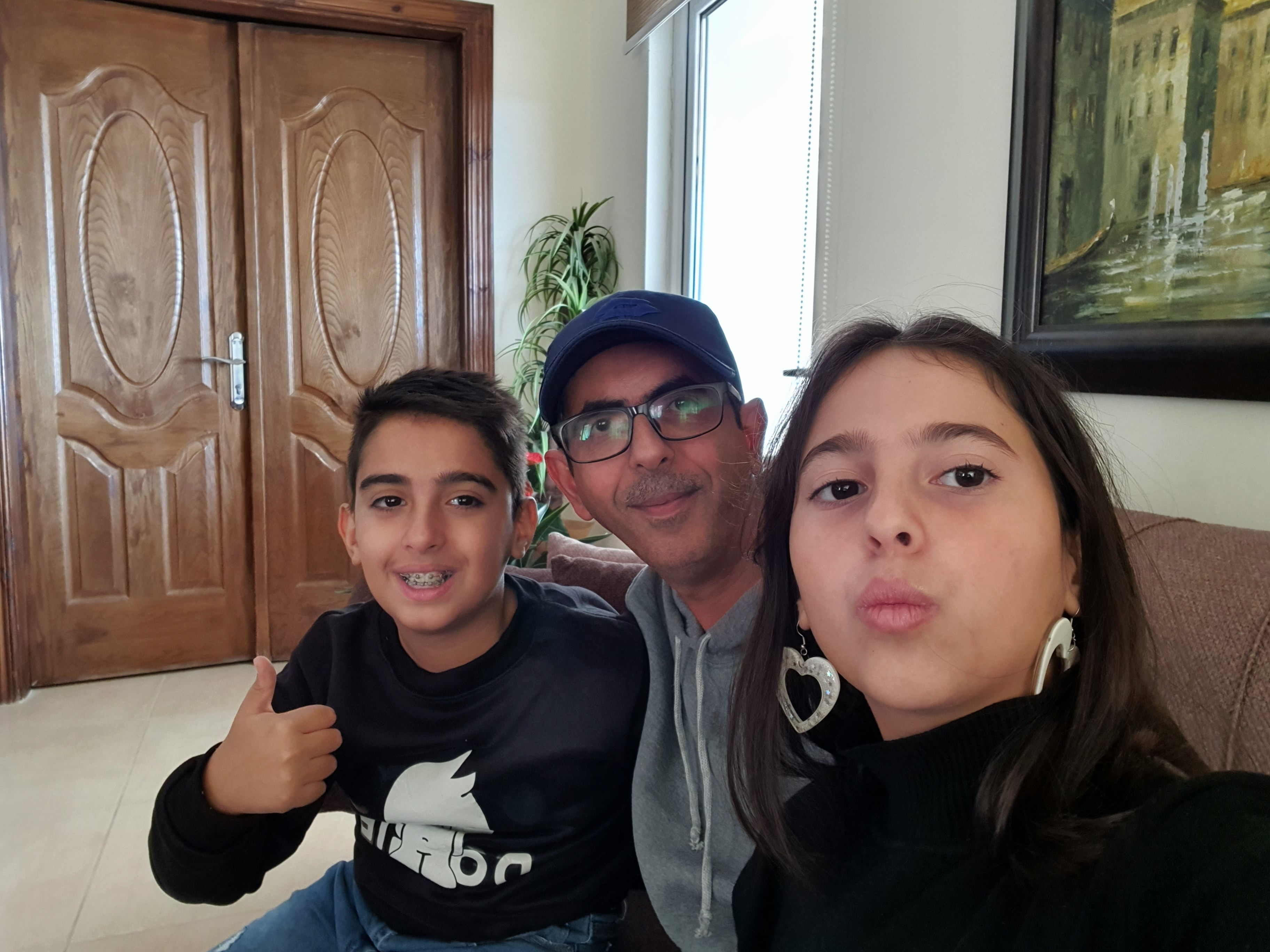 Tamer with niece and nephew