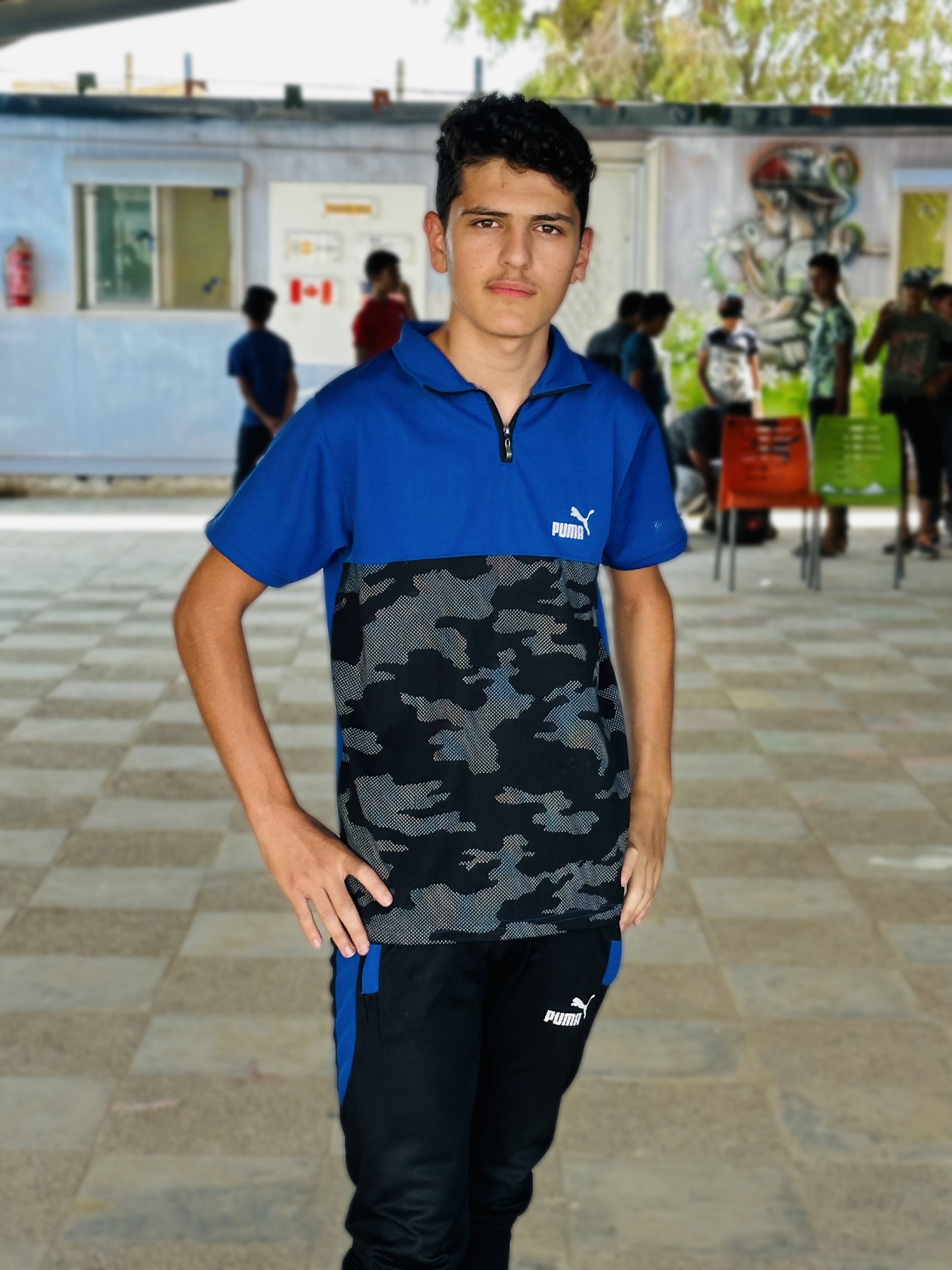 Boy posing in Zaatari Boy posing in Zaatari